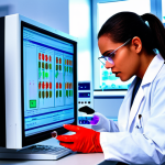**

A brightly lit, modern clinical laboratory filled with sophisticated automated analyzers. A focused clinical laboratory scientist in a lab coat is carefully examining data displayed on a computer screen, with vials of blood samples nearby. The overall impression should be one of precision, technology, and dedication to patient care.

**
