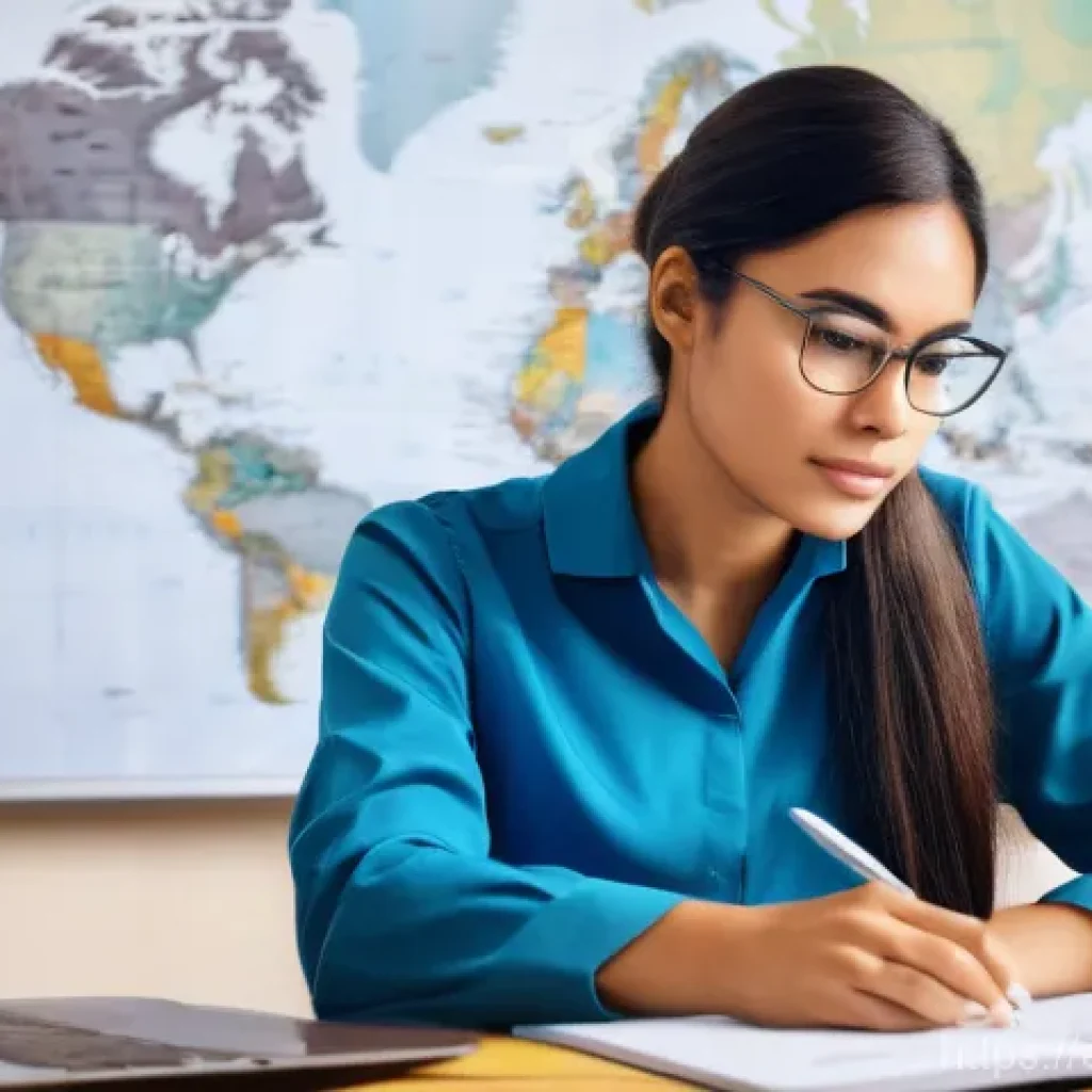 임상병리사 해외 자격증 취득법 - A determined female medical laboratory scientist, appearing to be in her late 20s to early 30s, is e...