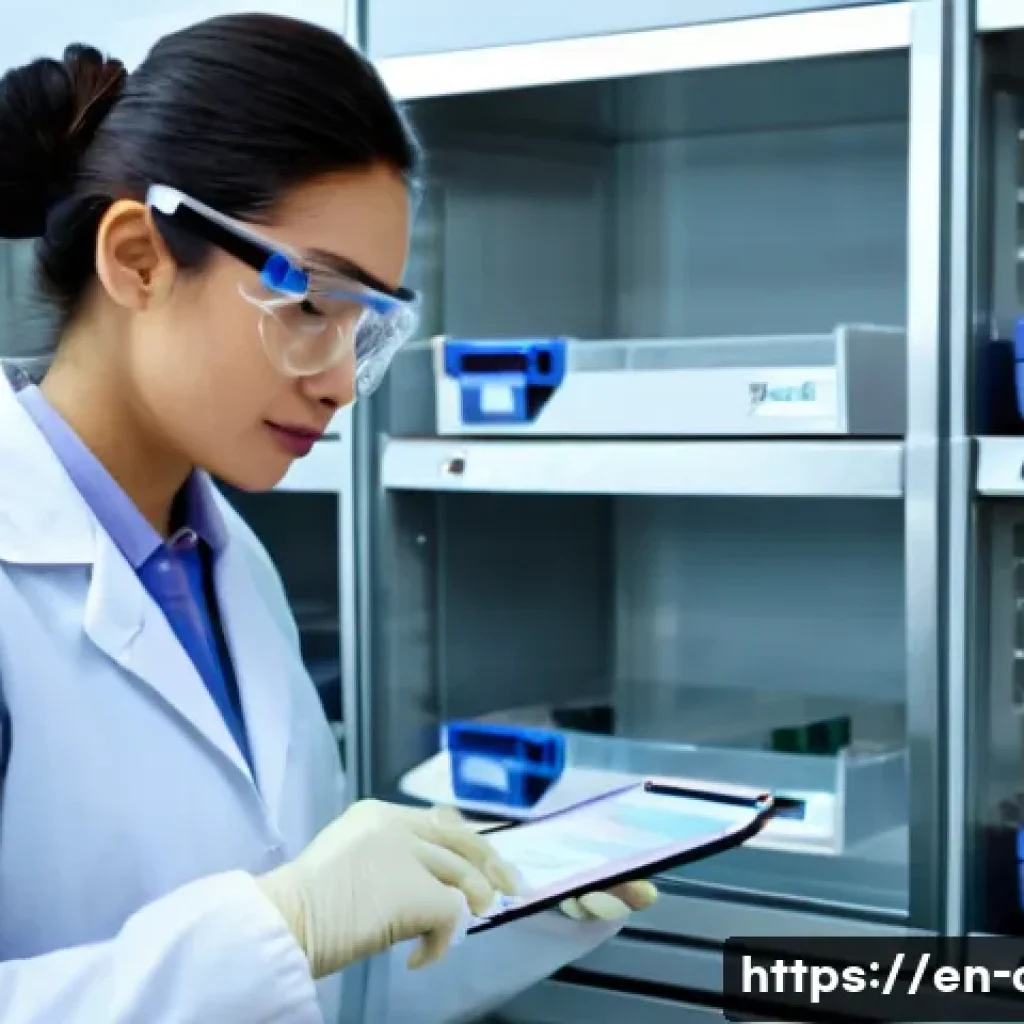 임상병리사 커리어 개발 전략 - A high-resolution, photorealistic scene of a confident clinical laboratory technologist at a busy ho...
