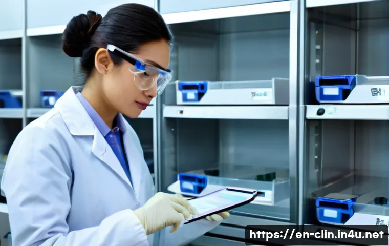 임상병리사 커리어 개발 전략 - A high-resolution, photorealistic scene of a confident clinical laboratory technologist at a busy ho...