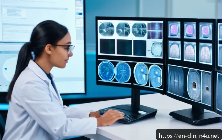 임상병리사로서의 평생 학습 중요성 - A modern clinical laboratory scene showcasing diverse lab professionals actively engaging with cutti...